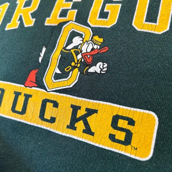 Vintage Jansport Oregon Ducks Sweatshirt Mens Medium Pullover Disney Donald Duck - Picture 6 of 8